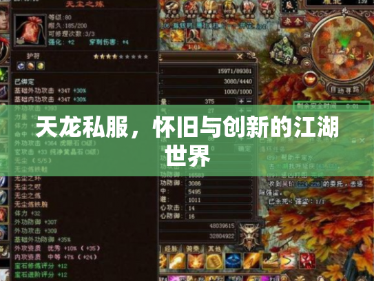 天龙私服，怀旧与创新的江湖世界
