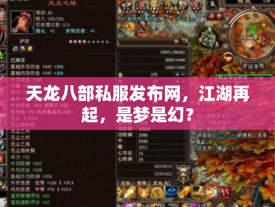 天龙八部私服发布网，江湖再起，是梦是幻？