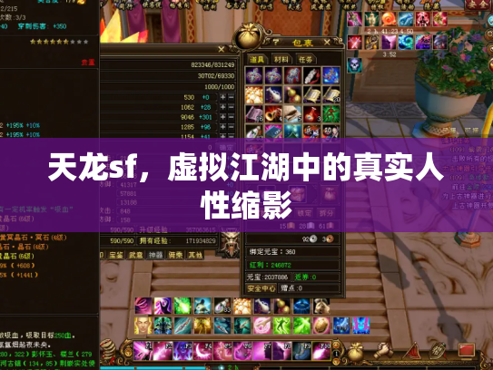 天龙sf，虚拟江湖中的真实人性缩影