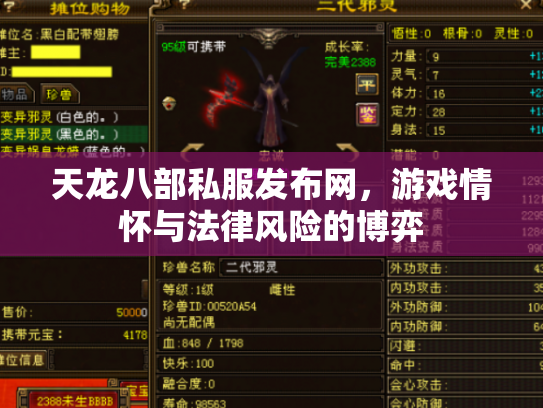 天龙八部私服发布网，游戏情怀与法律风险的博弈