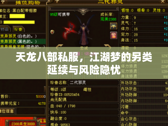 天龙八部私服，江湖梦的另类延续与风险隐忧