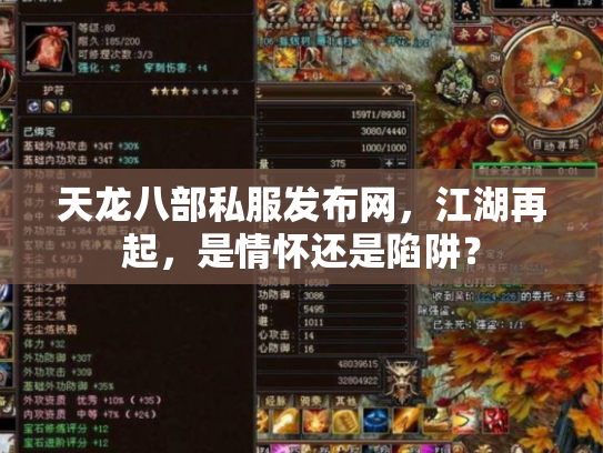 天龙八部私服发布网，江湖再起，是情怀还是陷阱？