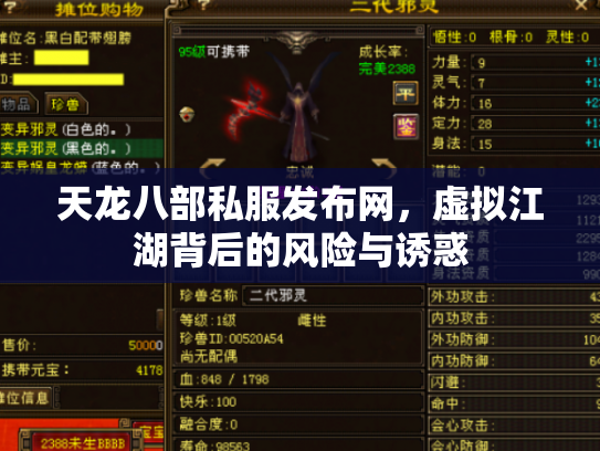天龙八部私服发布网，虚拟江湖背后的风险与诱惑