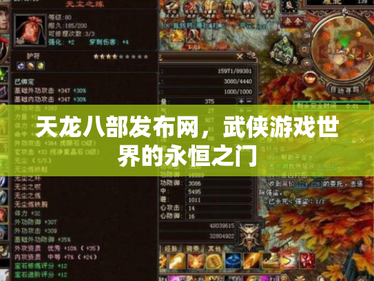 天龙八部发布网，武侠游戏世界的永恒之门