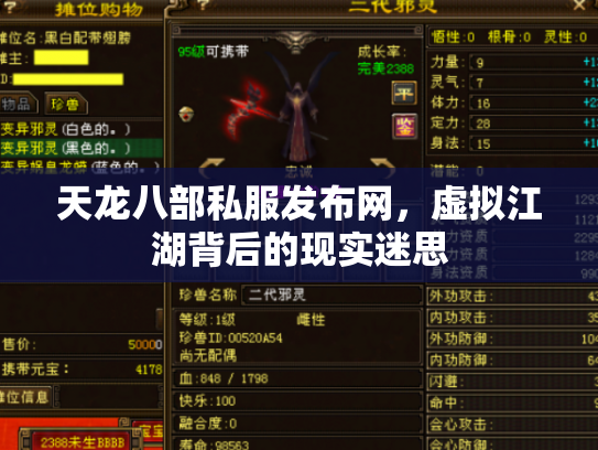天龙八部私服发布网，虚拟江湖背后的现实迷思