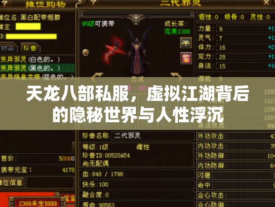 天龙八部私服，虚拟江湖背后的隐秘世界与人性浮沉
