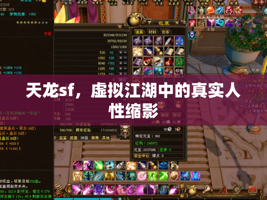 天龙sf，虚拟江湖中的真实人性缩影