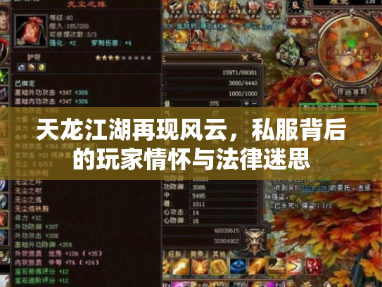 天龙江湖再现风云，私服背后的玩家情怀与法律迷思