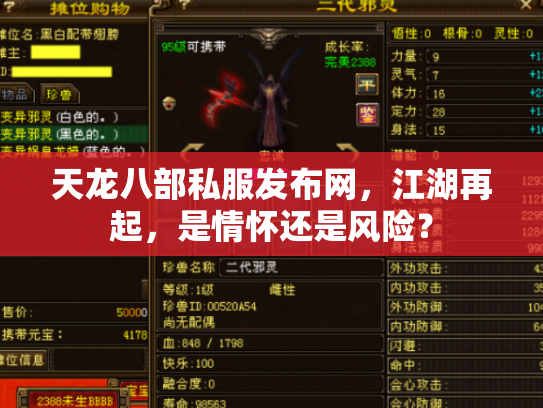 天龙八部私服发布网，江湖再起，是情怀还是风险？