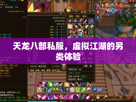 天龙八部私服，虚拟江湖的另类体验