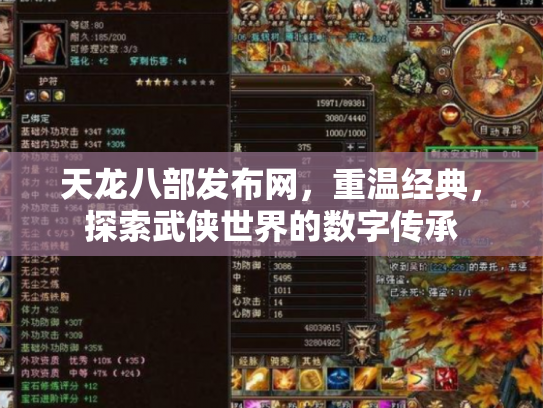 天龙八部发布网，重温经典，探索武侠世界的数字传承