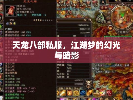 天龙八部私服，江湖梦的幻光与暗影