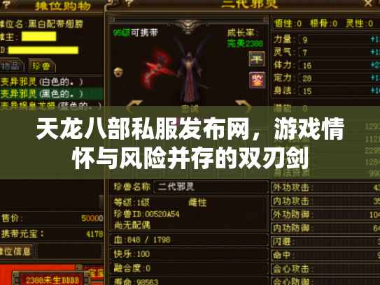 天龙八部私服发布网，游戏情怀与风险并存的双刃剑