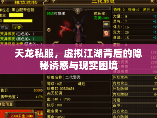 天龙私服，虚拟江湖背后的隐秘诱惑与现实困境