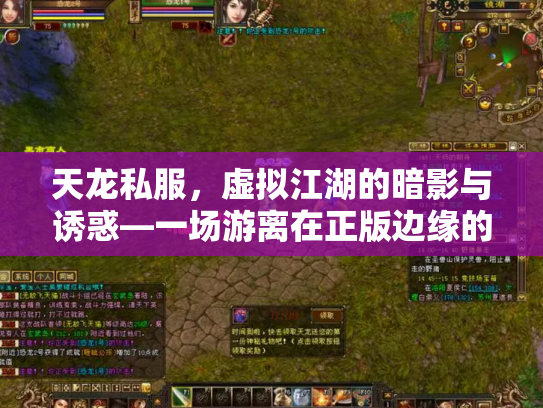 天龙私服，虚拟江湖的暗影与诱惑—一场游离在正版边缘的武侠梦
