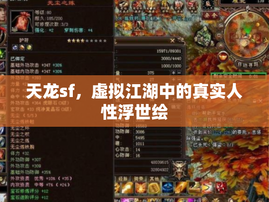 天龙sf，虚拟江湖中的真实人性浮世绘