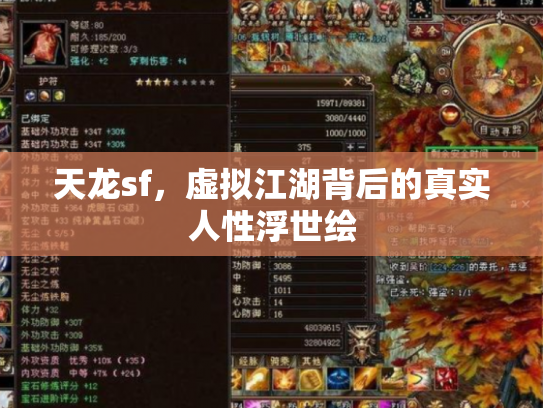 天龙sf，虚拟江湖背后的真实人性浮世绘