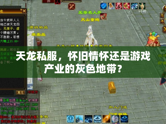 天龙私服，怀旧情怀还是游戏产业的灰色地带？