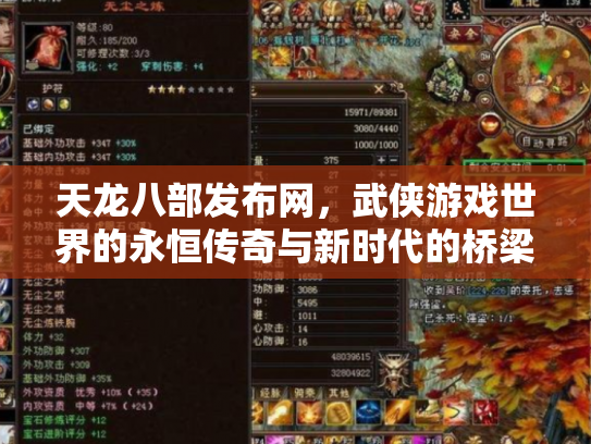天龙八部发布网，武侠游戏世界的永恒传奇与新时代的桥梁