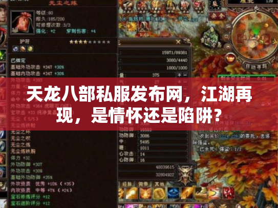 天龙八部私服发布网，江湖再现，是情怀还是陷阱？