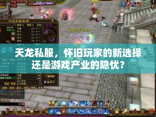 天龙私服，怀旧玩家的新选择还是游戏产业的隐忧？