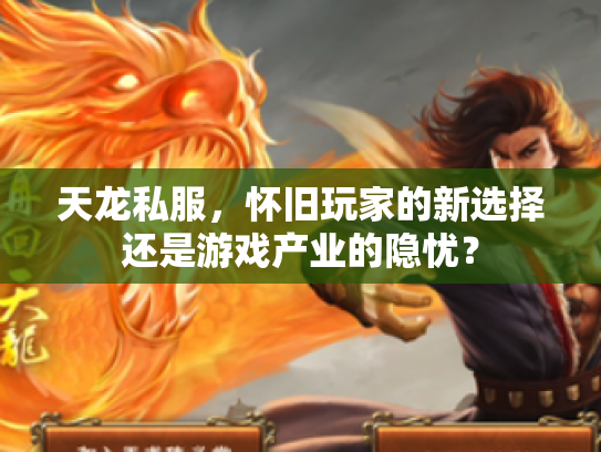 天龙私服，怀旧玩家的新选择还是游戏产业的隐忧？