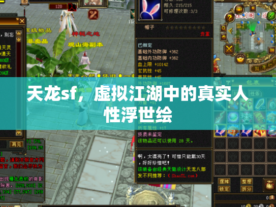 天龙sf，虚拟江湖中的真实人性浮世绘