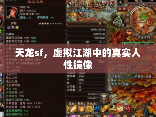天龙sf，虚拟江湖中的真实人性镜像
