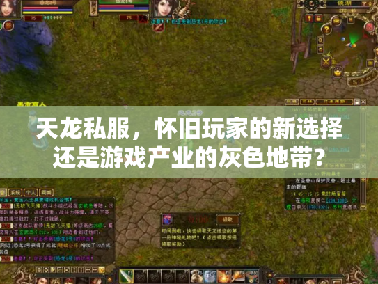 天龙私服，怀旧玩家的新选择还是游戏产业的灰色地带？