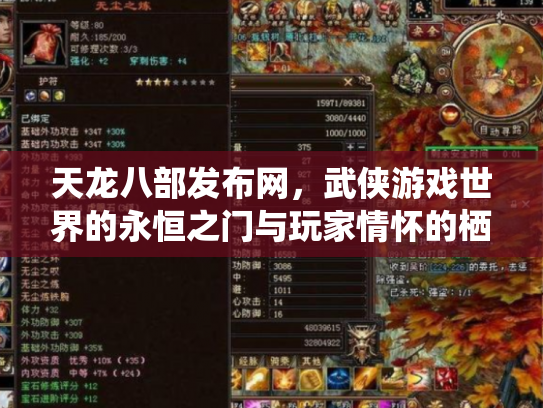 天龙八部发布网，武侠游戏世界的永恒之门与玩家情怀的栖息地