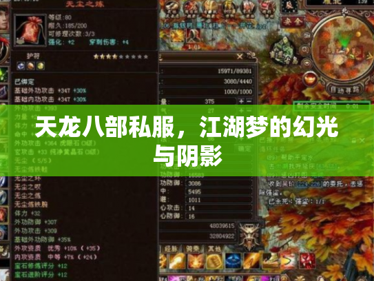 天龙八部私服，江湖梦的幻光与阴影