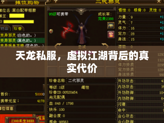 天龙私服，虚拟江湖背后的真实代价