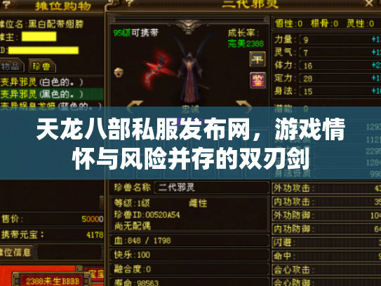 天龙八部私服发布网，游戏情怀与风险并存的双刃剑