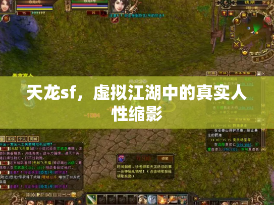 天龙sf，虚拟江湖中的真实人性缩影