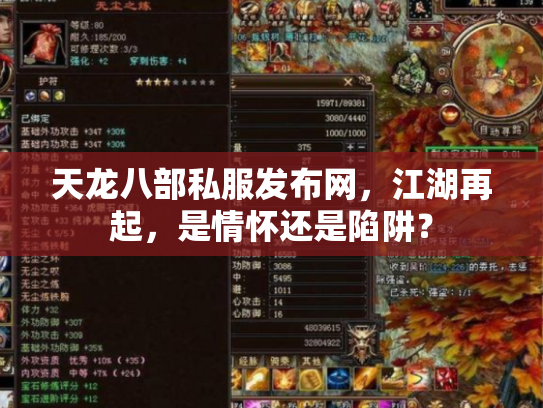 天龙八部私服发布网，江湖再起，是情怀还是陷阱？