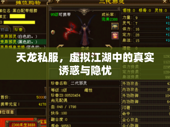 天龙私服，虚拟江湖中的真实诱惑与隐忧