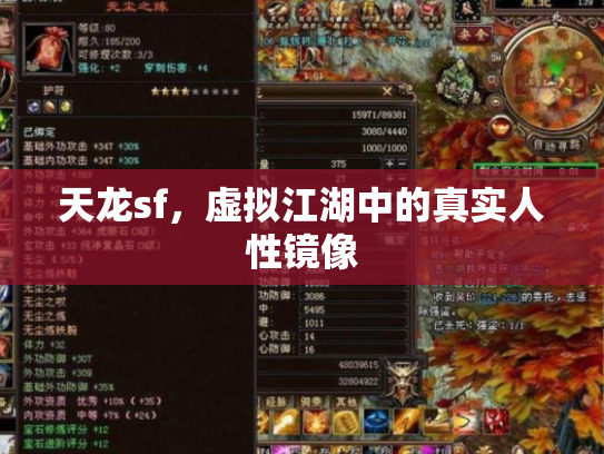 天龙sf，虚拟江湖中的真实人性镜像