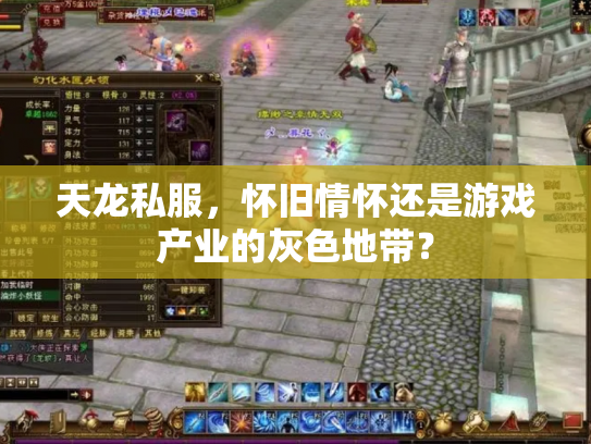 天龙私服，怀旧情怀还是游戏产业的灰色地带？