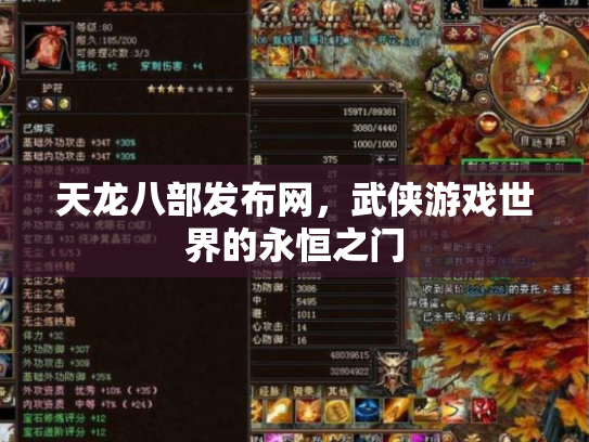 天龙八部发布网，武侠游戏世界的永恒之门