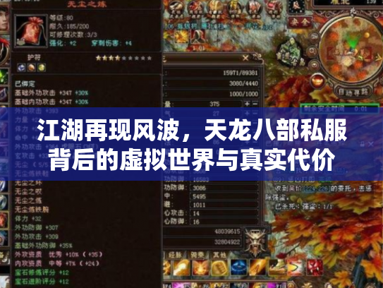 江湖再现风波，天龙八部私服背后的虚拟世界与真实代价