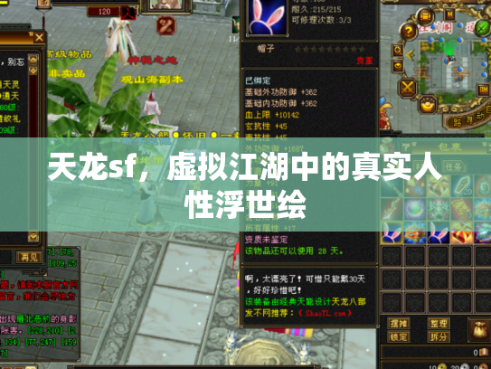 天龙sf，虚拟江湖中的真实人性浮世绘