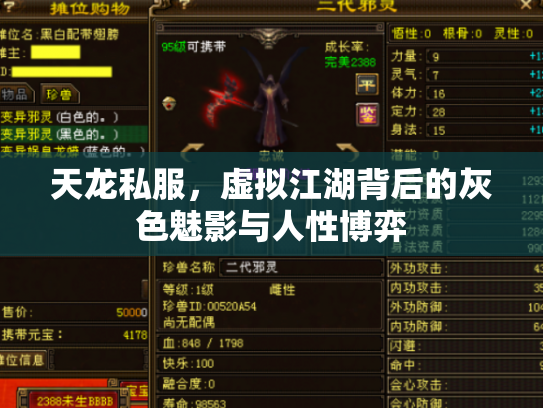 天龙私服，虚拟江湖背后的灰色魅影与人性博弈