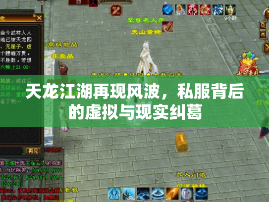 天龙江湖再现风波，私服背后的虚拟与现实纠葛