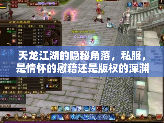 天龙江湖的隐秘角落，私服，是情怀的慰藉还是版权的深渊？