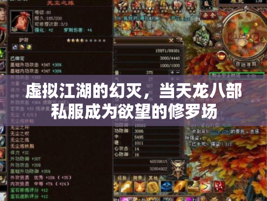 虚拟江湖的幻灭，当天龙八部私服成为欲望的修罗场