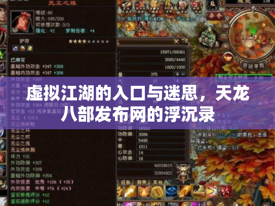 虚拟江湖的入口与迷思，天龙八部发布网的浮沉录