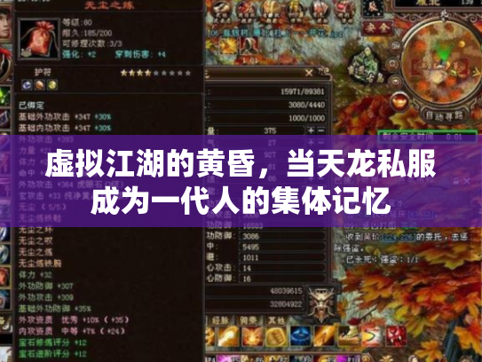 虚拟江湖的黄昏，当天龙私服成为一代人的集体记忆