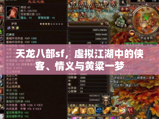 天龙八部sf，虚拟江湖中的侠客、情义与黄粱一梦
