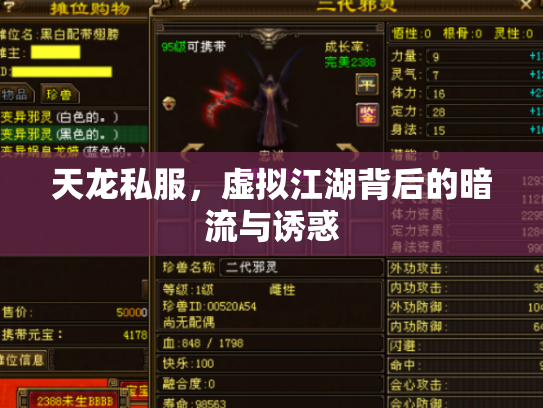 天龙私服，虚拟江湖背后的暗流与诱惑
