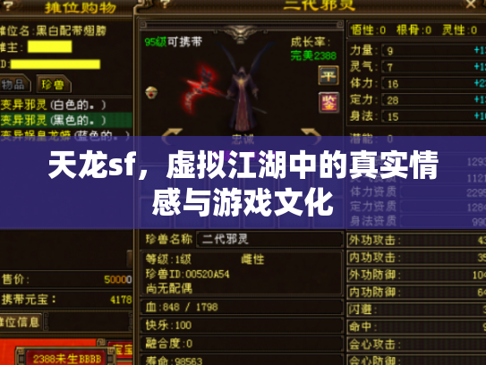 天龙sf，虚拟江湖中的真实情感与游戏文化